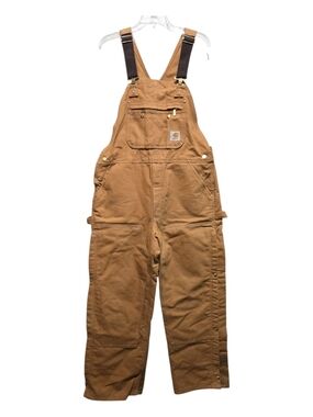 Carhartt R41 BRN Quilt-Lined Firm Duck Bib Overalls 38x30